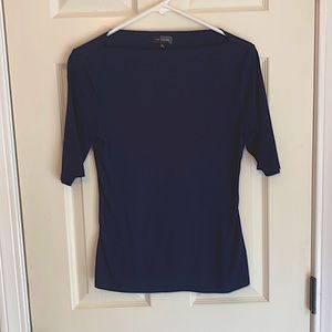 The Limited Off the Shoulder Navy Blue Top